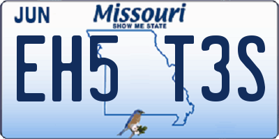 MO license plate EH5T3S