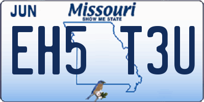 MO license plate EH5T3U