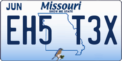 MO license plate EH5T3X