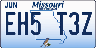 MO license plate EH5T3Z