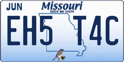MO license plate EH5T4C