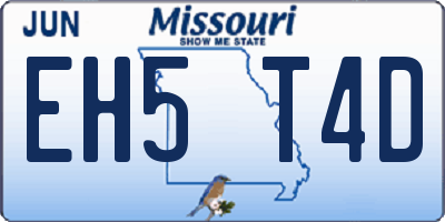 MO license plate EH5T4D