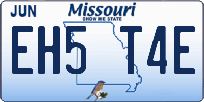 MO license plate EH5T4E