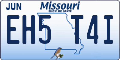 MO license plate EH5T4I