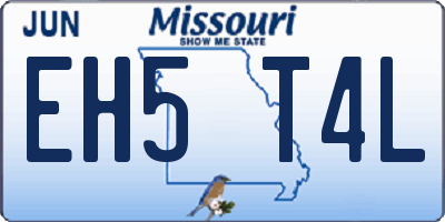 MO license plate EH5T4L