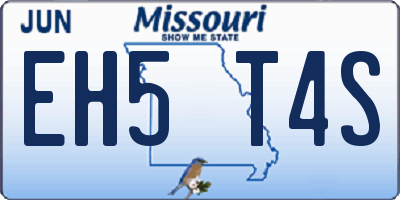 MO license plate EH5T4S