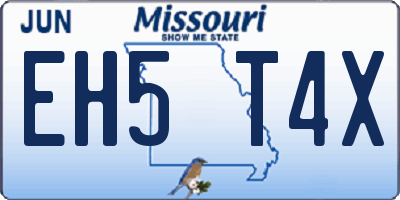 MO license plate EH5T4X