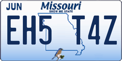 MO license plate EH5T4Z