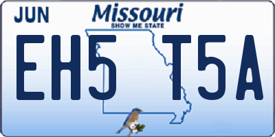 MO license plate EH5T5A