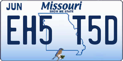 MO license plate EH5T5D