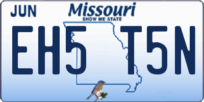 MO license plate EH5T5N