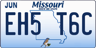 MO license plate EH5T6C