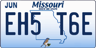 MO license plate EH5T6E