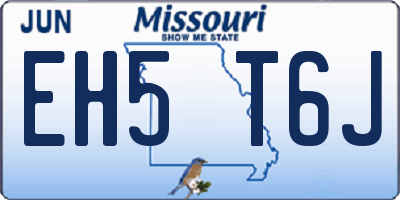 MO license plate EH5T6J