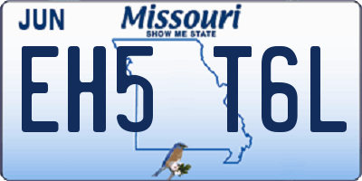MO license plate EH5T6L