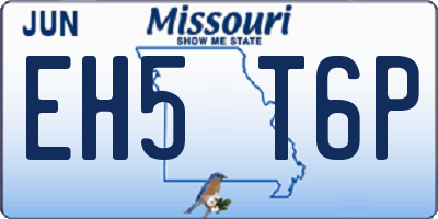 MO license plate EH5T6P