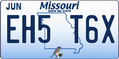 MO license plate EH5T6X