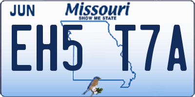 MO license plate EH5T7A