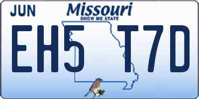 MO license plate EH5T7D