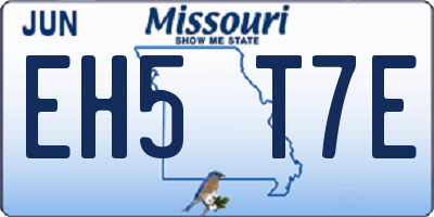MO license plate EH5T7E