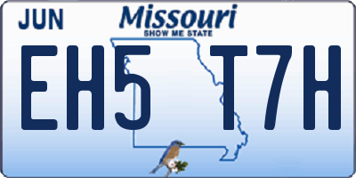 MO license plate EH5T7H