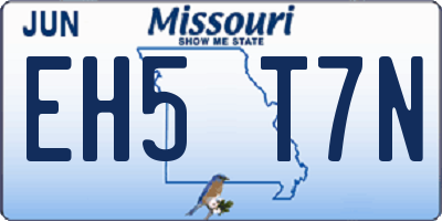 MO license plate EH5T7N