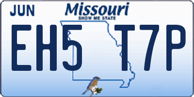 MO license plate EH5T7P