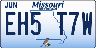 MO license plate EH5T7W