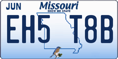 MO license plate EH5T8B