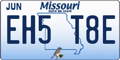 MO license plate EH5T8E