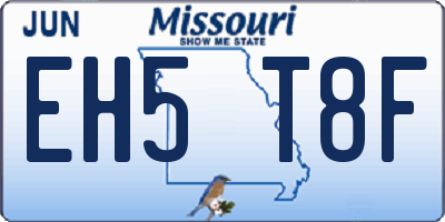 MO license plate EH5T8F