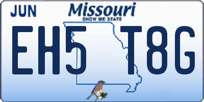 MO license plate EH5T8G