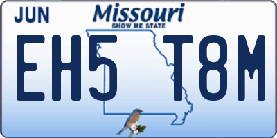 MO license plate EH5T8M
