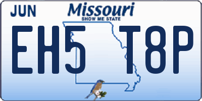 MO license plate EH5T8P