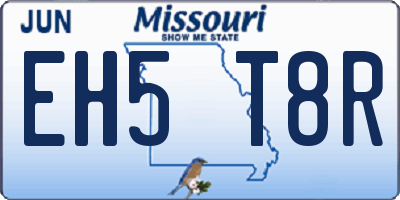 MO license plate EH5T8R
