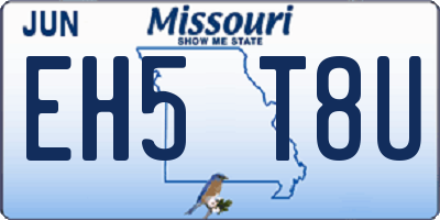 MO license plate EH5T8U