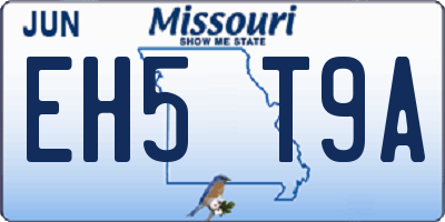MO license plate EH5T9A