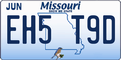 MO license plate EH5T9D