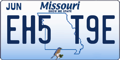 MO license plate EH5T9E