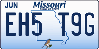 MO license plate EH5T9G
