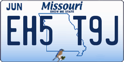 MO license plate EH5T9J