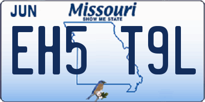 MO license plate EH5T9L