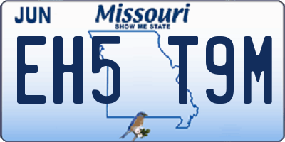 MO license plate EH5T9M