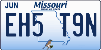 MO license plate EH5T9N