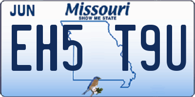 MO license plate EH5T9U