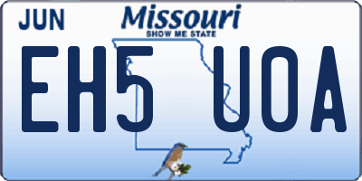 MO license plate EH5U0A