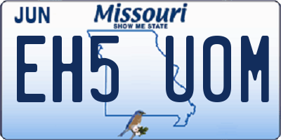 MO license plate EH5U0M