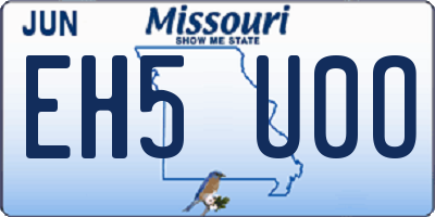 MO license plate EH5U0O