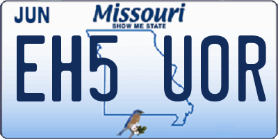 MO license plate EH5U0R