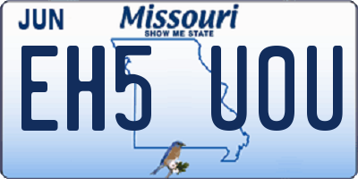 MO license plate EH5U0U